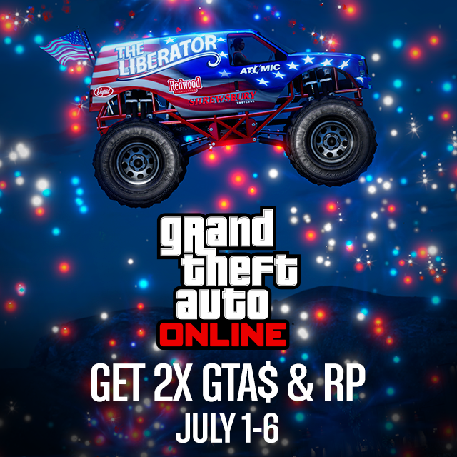 В два раза больше GTA$ и RP в GTA Online до уик-энда 4-го июля