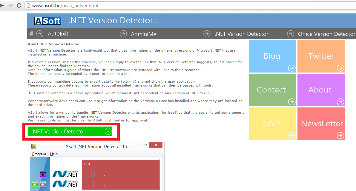 скачать asoft net version detector