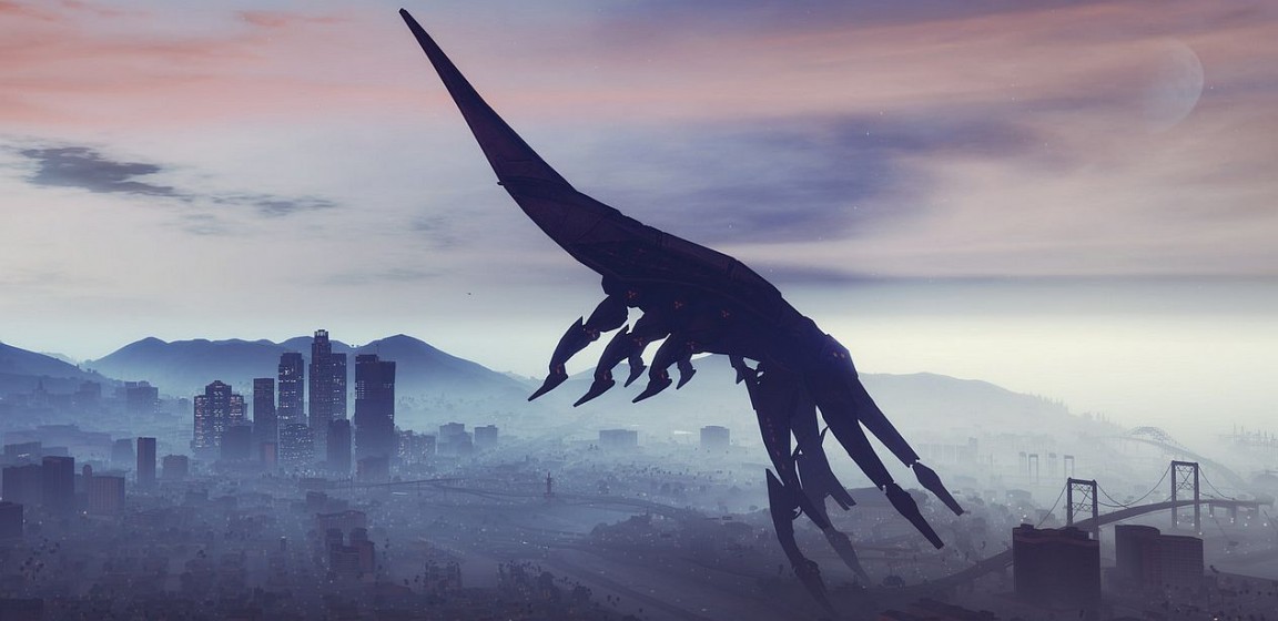 Мод для GTA 5 заменяет дирижабли кораблем Reaper из игры Mass Effect 3
