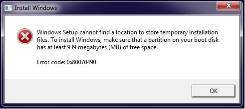Как исправить ошибку 80070490 на всех версиях Windows