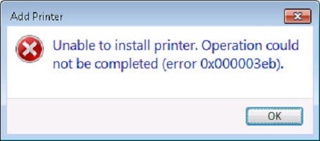 Ошибка 0x00000003 при установке принтера