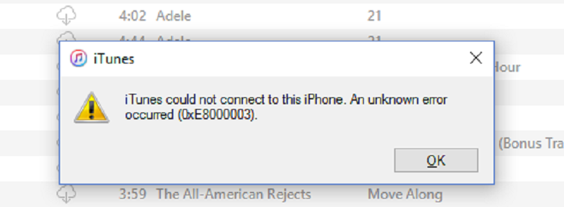Ошибка запуска приложения 0xc0000005 для выхода из приложения нажмите OK и исправьте ошибку iTunes 0xE8000003 в Windows 10 при подключении iPhone