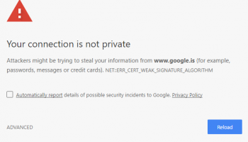 NET::ERR_CERT_WEAK_SIGNATURE_ALGORITHM