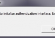 Failed to initialize authentication interface exiting