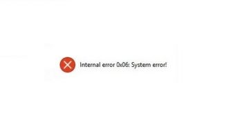 Internal error 0x06 System