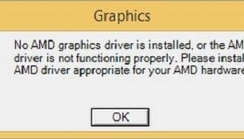 No AMD graphics driver is installed, or the amd driver is not function