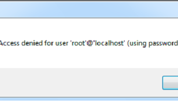 Access denied for user ‘root’@’localhost’