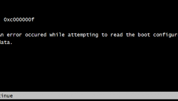 An error occurred while attempting to read the boot configuration data