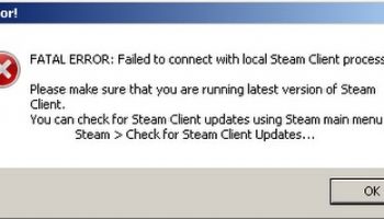 FATAL ERROR failed to connect with local Steam Client process