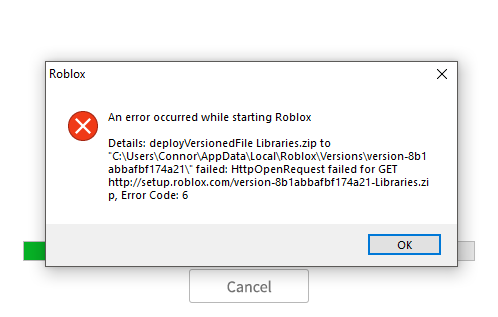 Ошибка роблокс an error occurred while starting roblox 0x80070002