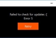 failed to check updates error 5