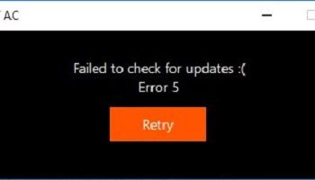 failed to check updates error 5