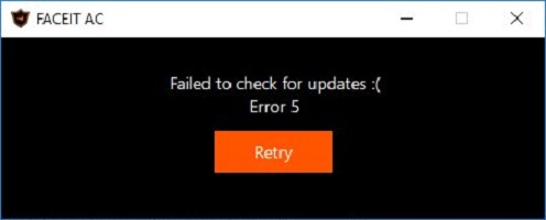 failed to check updates error 5