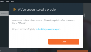 Ошибка 327684:1 в Origin