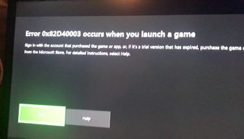 ошибка 0x82d40003 на Xbox One