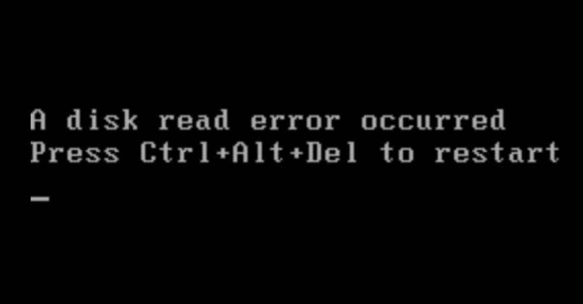 A disk read error occurred