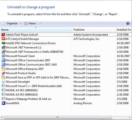 Microsoft uninstall program