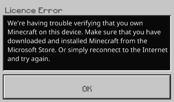 Ошибка лицензии майнкрафт на андроид что делать