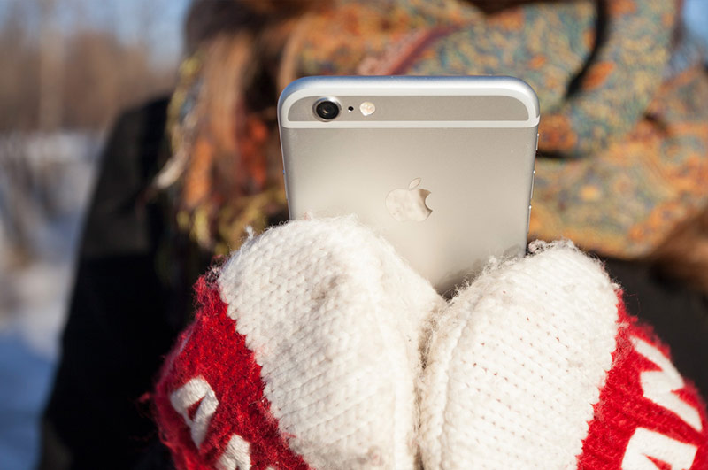 Phone in the cold