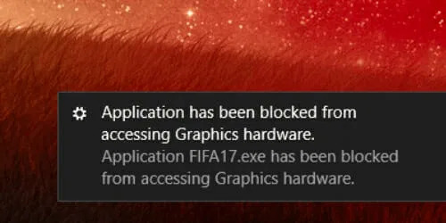 Application blocked access to graphics hardware