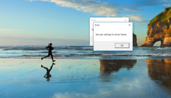 Set user settings to driver failed