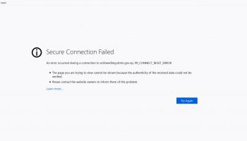 PR CONNECT RESET ERROR