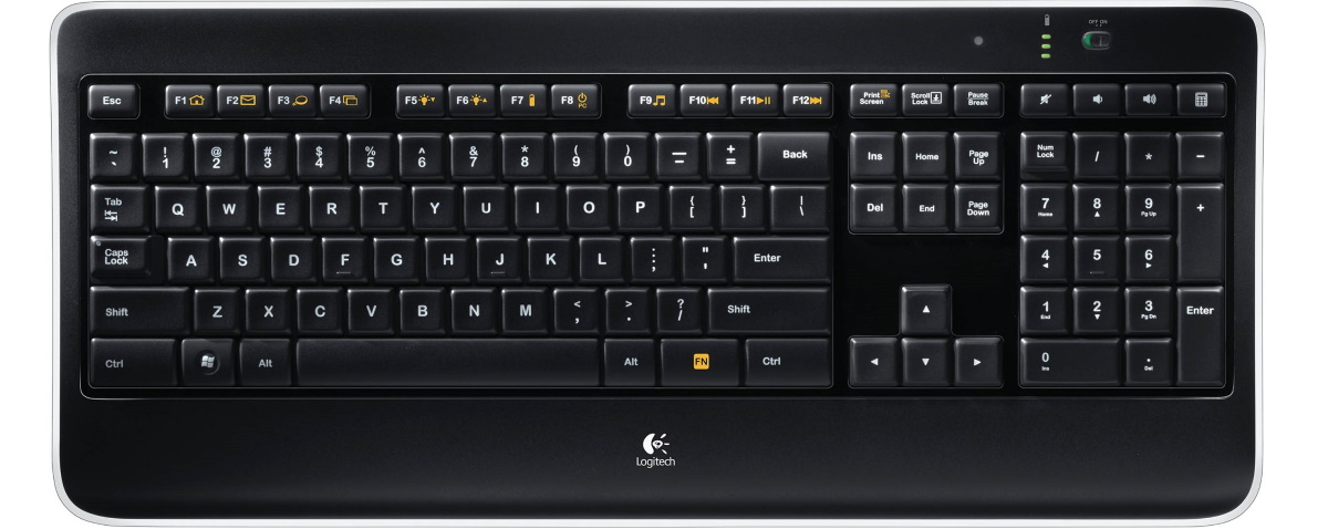 Logitech Wireless Illuminated Keyboard K800 Black USB