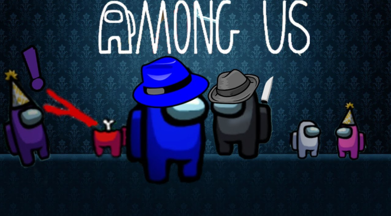 Among us на зеленом фоне