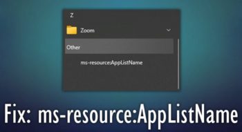 Как удалить ярлык ms-resource: AppListName