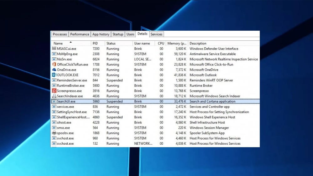 SearchUI.exe в Windows