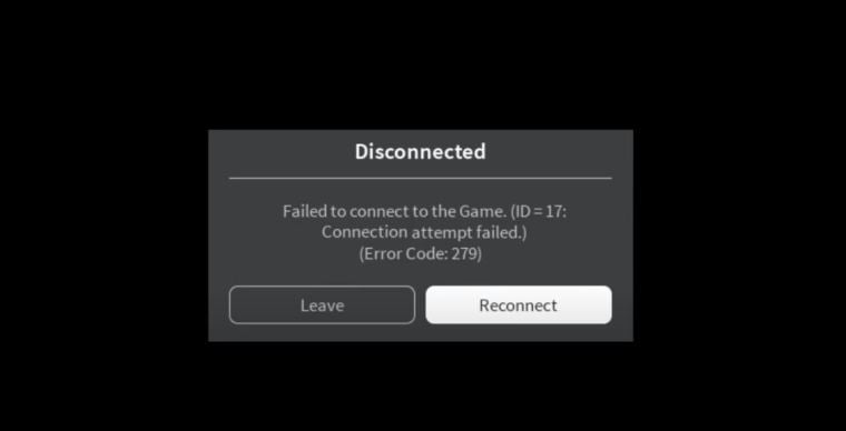 error 279 in Roblox