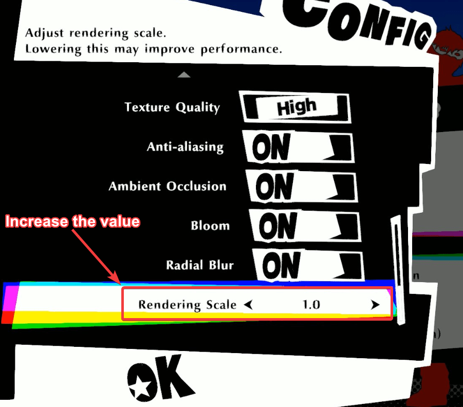 blurry interface and graphics in Persona 5 Strikers