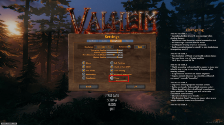 Valheim яркость как повысить