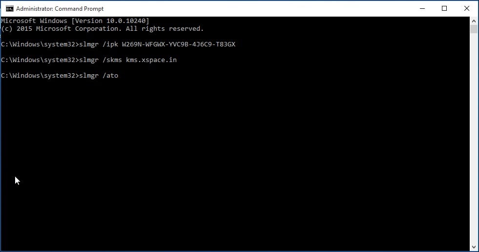 error 0xc004e016 when activating Windows 10