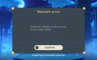 ошибка 4206 в Genshin Impact