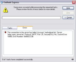 Ошибка MS Outlook 0x800CCC0B