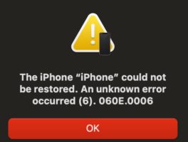 ошибка 6 на iPhone