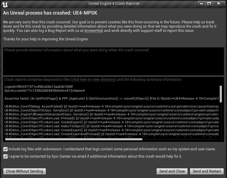 Ue4 game has crashed fatal error