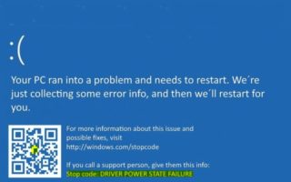 DRIVER_POWER_STATE_FAILURE