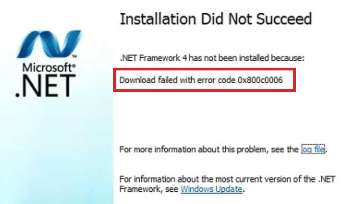 Не удается установить net framework 4 windows 7 код ошибки 0x800c006