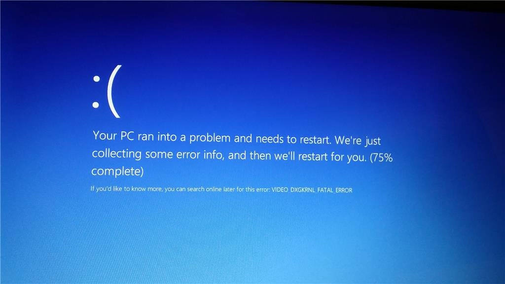VIDEO DXGKRNL FATAL ERROR
