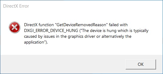Directx function failed. Ошибка DIRECTX function GETDEVICEREMOVEDREASON failed with dxgi_Error_device_hung. DIRECTX function GETDEVICEREMOVEDREASON failed with dxgi Error device. Убрать ошибки. DIRECTX Error DIRECTX function GETDEVICEREMOVEDREASON failed with dxgi_Error_device_reset.