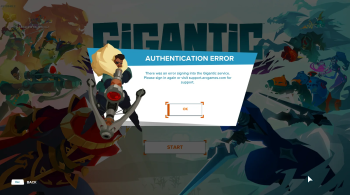 Authentication Error Gigantic
