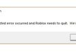 An unexpected error occurred Roblox