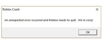 An unexpected error occurred Roblox