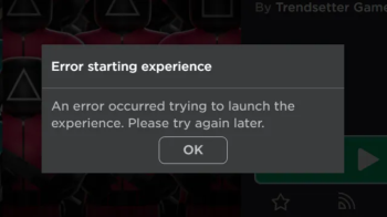 Error starting experience