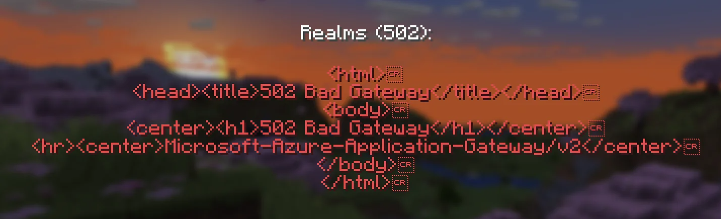 502 Minecraft Realms