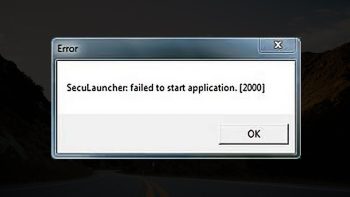Seculauncher Failed to Start Application 2000