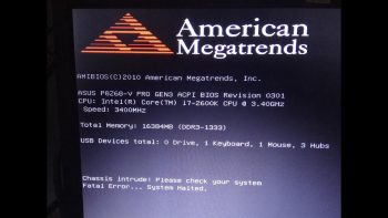 Chassis Intruded Fatal Error System Halted