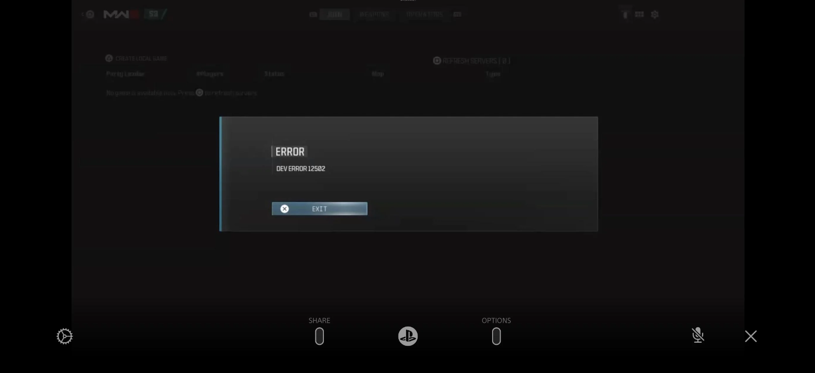 Dev Error 12502